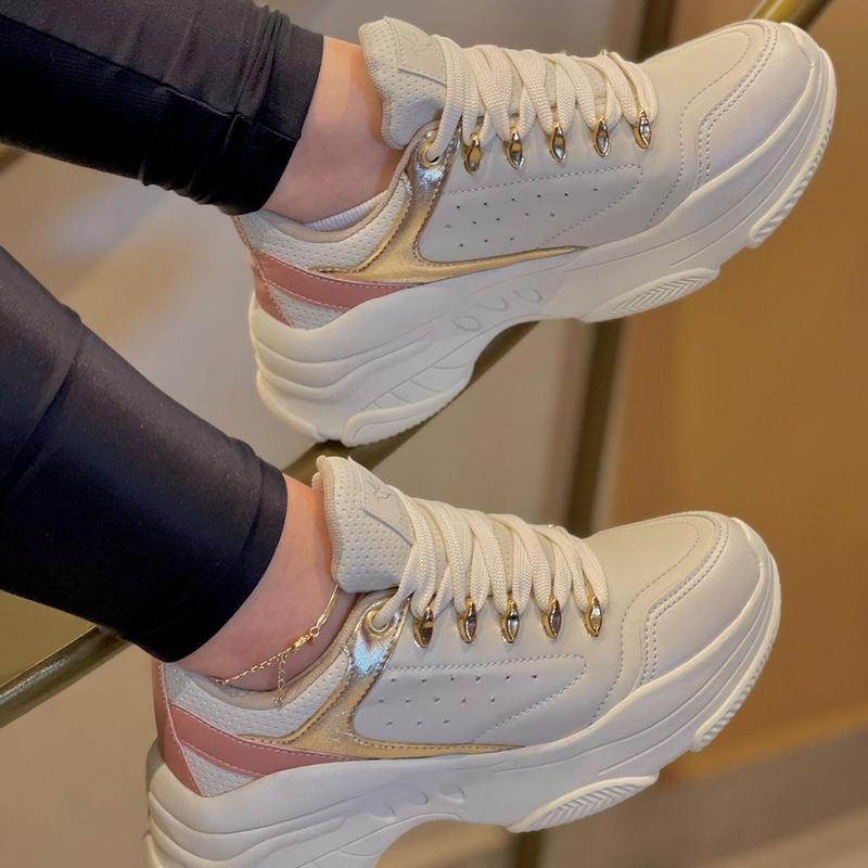 Tênis Feminino Chunky Sneakers Metalizado Confortável
