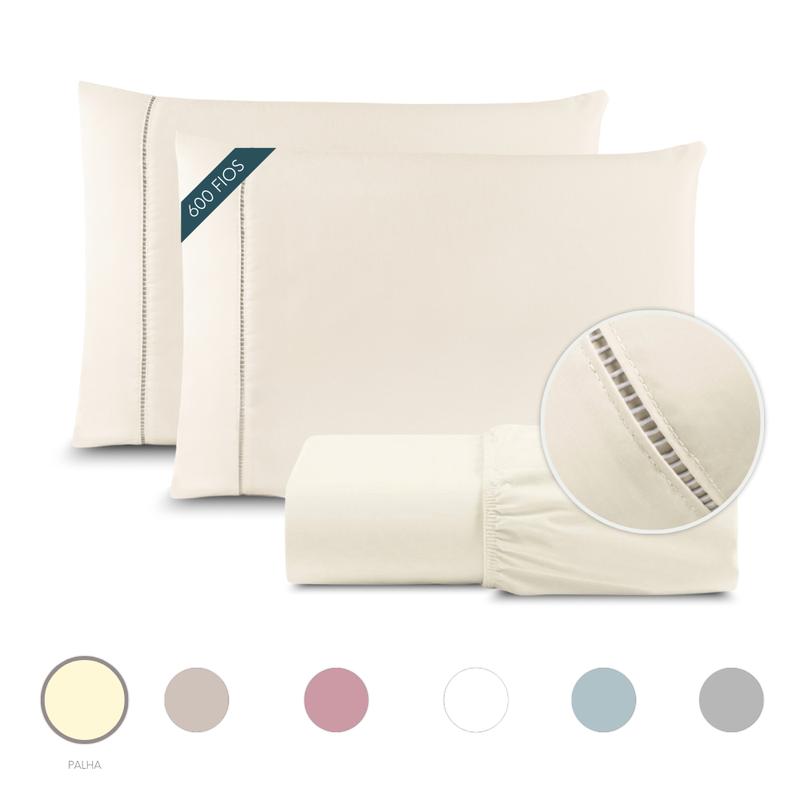 Jogo de Cama Lençol com Elastico + Fronha em Percal