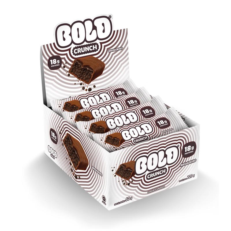Bold Crunch Brigadeiro 18g de Proteína 60g Barra Funcional com