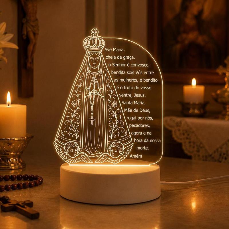 Luminária Oração Ave Maria Nossa Senhora Aparecida, Presente