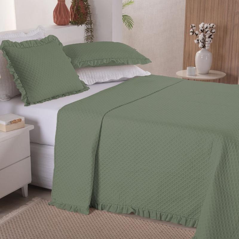 Kit Cobre Leito Colcha Solteiro Casal Queen King Amore 200 Fios