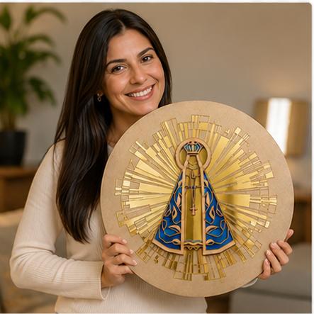 Quadro Painel Decorativo Mandala Nossa Senhora Aparecida