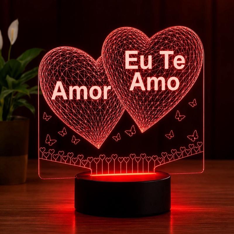 Luminária LED Coração, presente perfeito, decoração, emocione seu amor