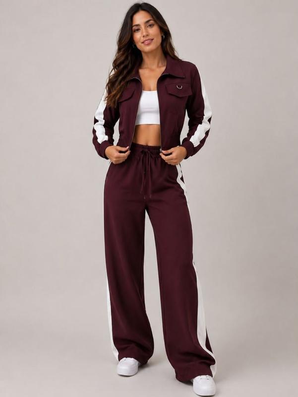 Conjunto Feminino Sensorial Jaqueta e Calça com Listra Lateral
