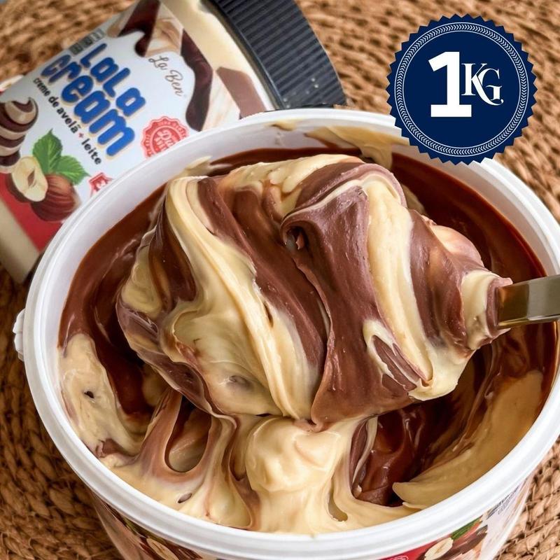 Creme Ganache Chocolate Branco e avelã 1kg Lala Cream