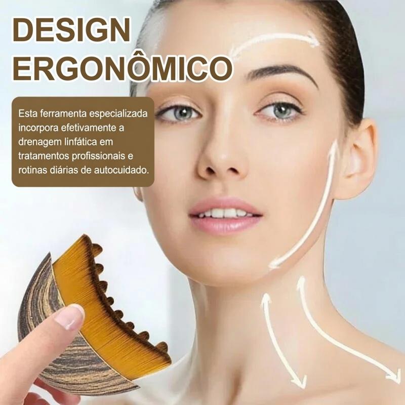 Pincel Curvo De Madeira Natural Com Capa Protetora Antipoeira
