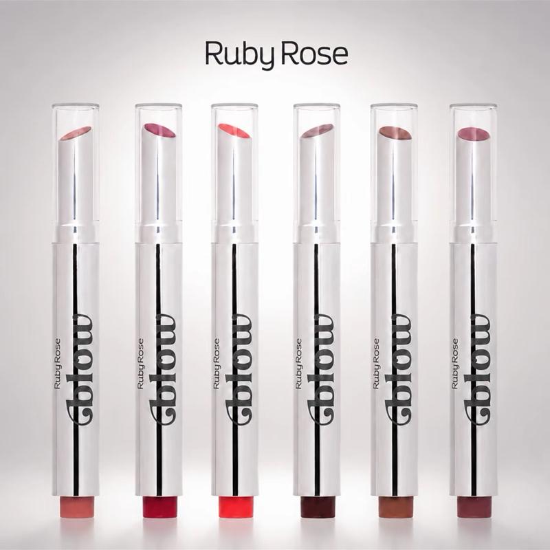 Ruby Rose Batom Glow Gloss Hidratante Efeito Lábios Volumosos Alta