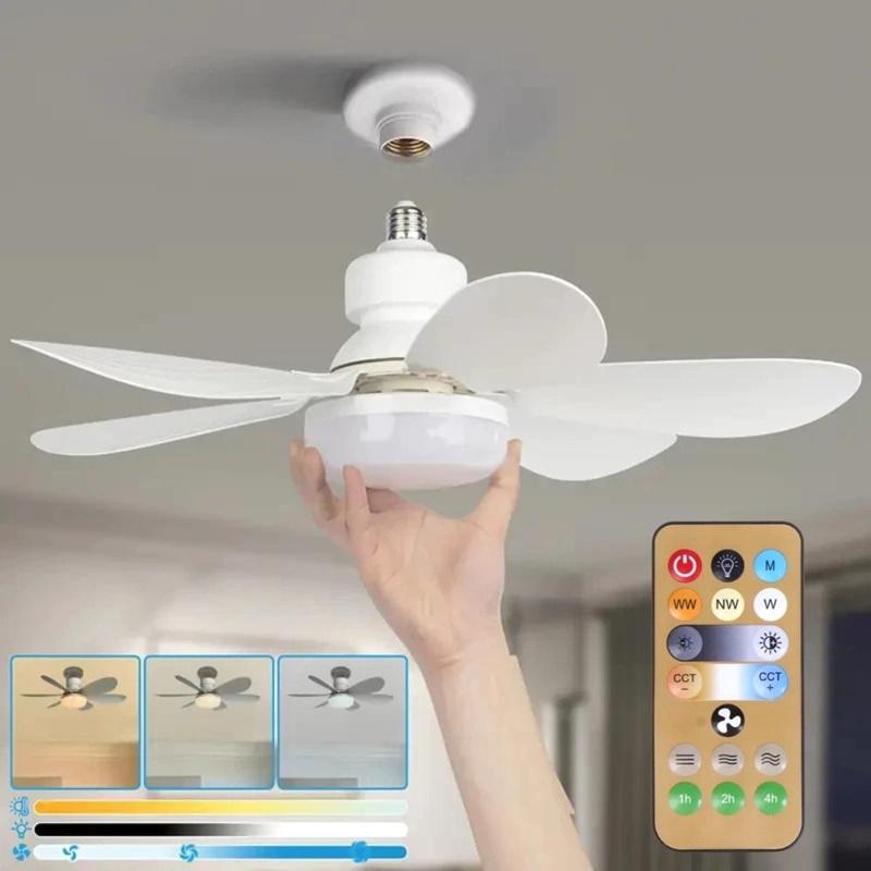 Ventilador de teto Com Luz para Pequenos Espaços (6 Hélices) Controle